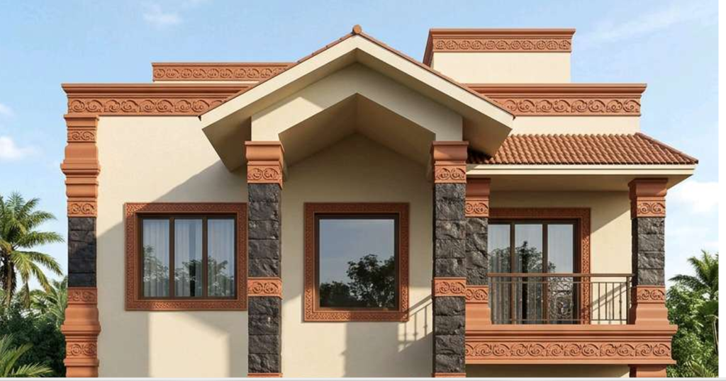 Revolutionizing Indian Architecture: The No-Plaster, No-Paint Coloured Bricks by Heritage Bharat No Plaster no paint colored bricks.